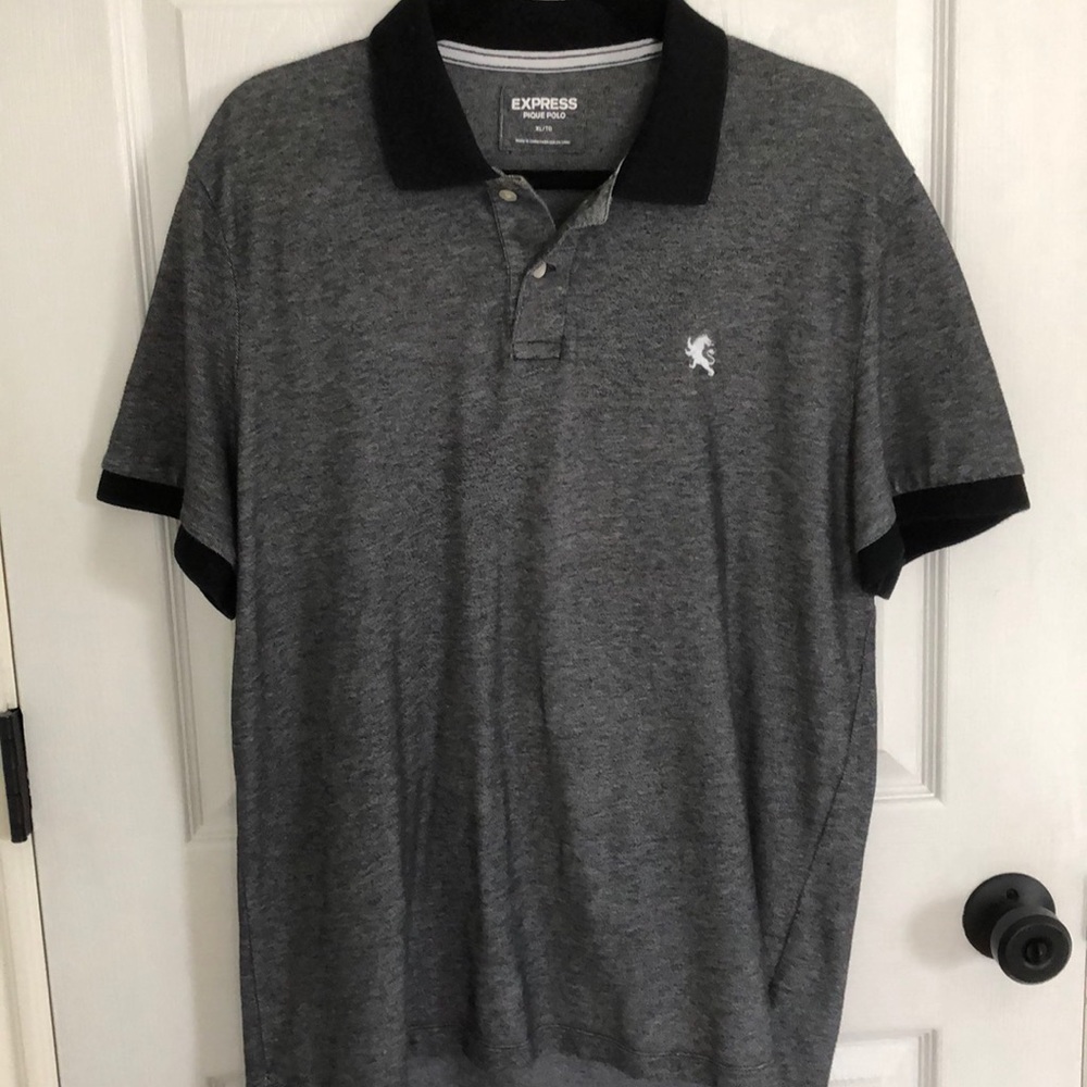 Grey Express Polo with Black Collar